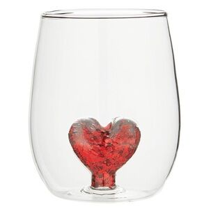 Slant stemless wine glass with glitter diamond inside/16 ounce - NWT